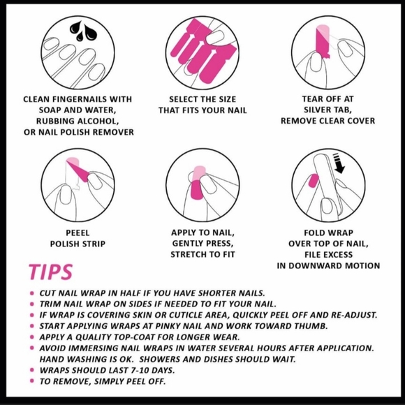 5 for $15 Nail Wraps- Just Peachy (transparent) - Picture 4 of 5